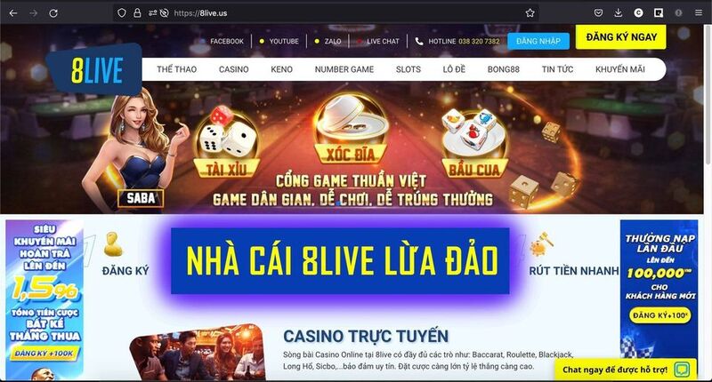 Chú ý link 8live lừa đảo người chơi