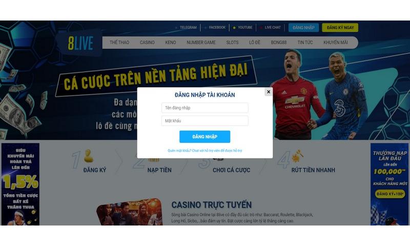 Cách đăng nhập 8live chính xác.
