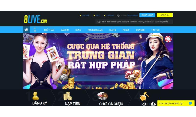 Cá cược 8live uy tín, chất lượng.