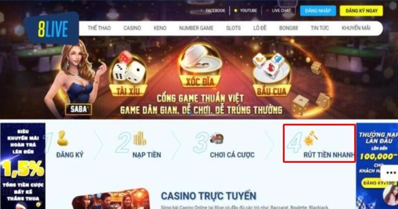 8live có rút được tiền không?